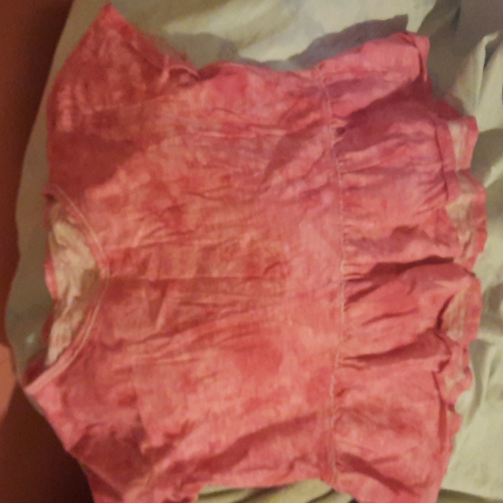 Wonder nation ruffle top pink tye dye sz 10/12